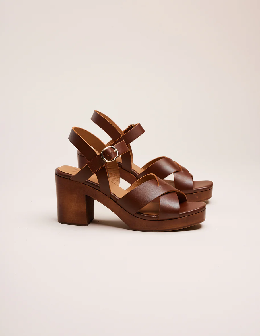 Sandales à talons  Véra - Cuir marron