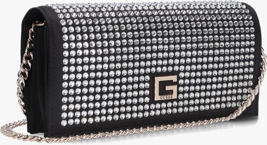 GUESS zwarte guess schoudertas gilded glamour xbody clutch