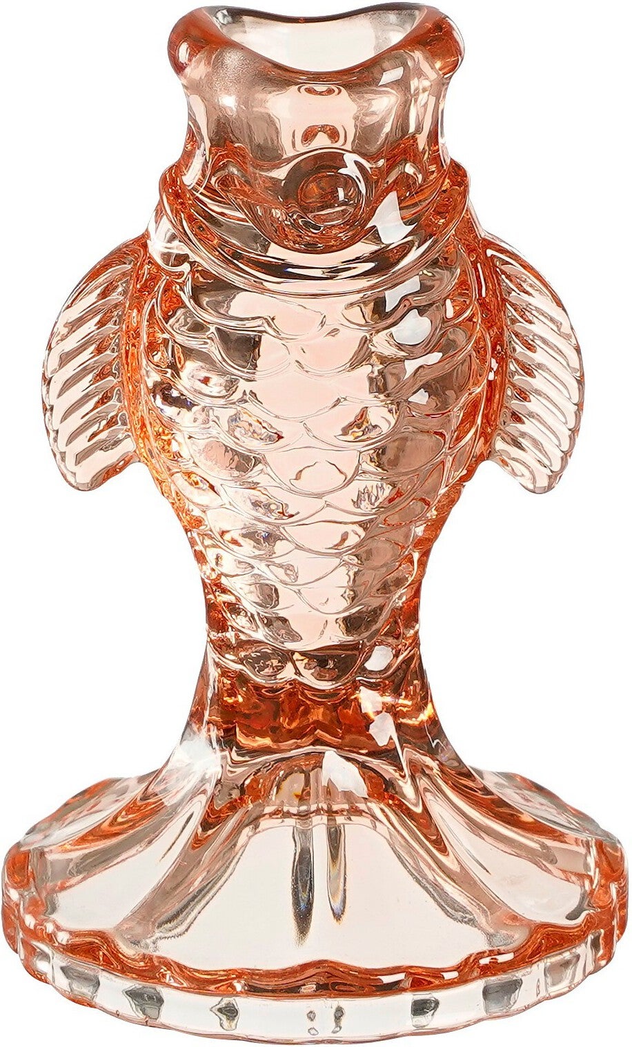 Mica Decorations kandelaar Vis oranje D 8 H 12 cm