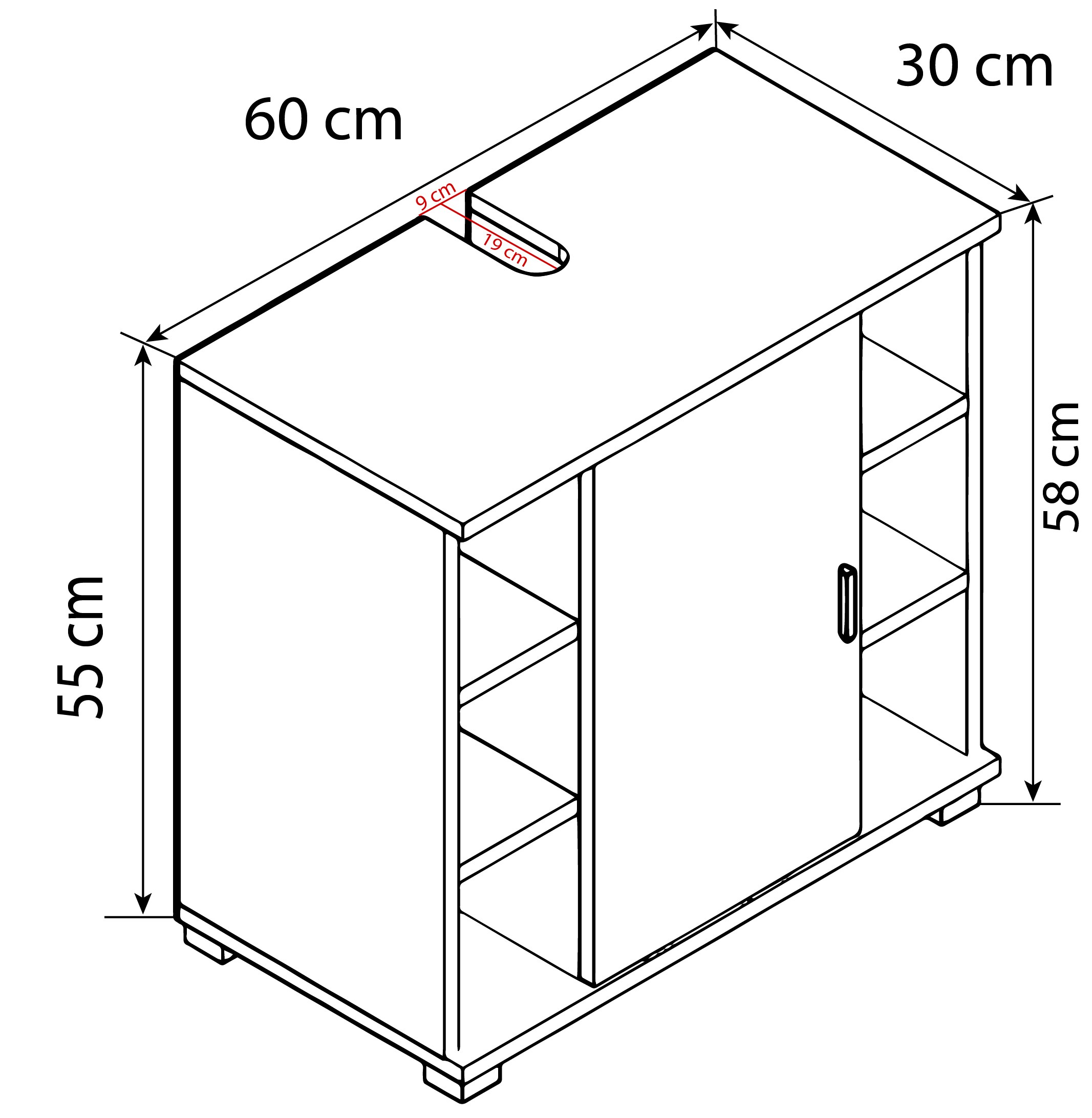 VCM 4-tlg. Komplett Badmöbel Badschrank Bad Unterschrank Hochschrank Set Zalo ll