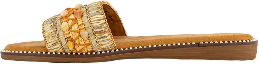 Graceland slippers lichtgroen abrikoos