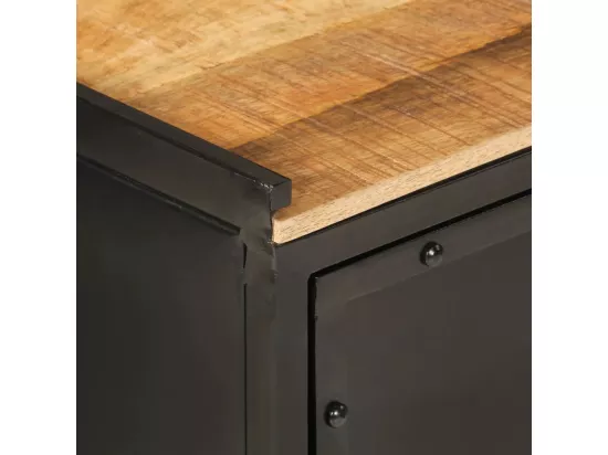 Armoire de salle de bain 40x30x60 cm fer et bois de manguier