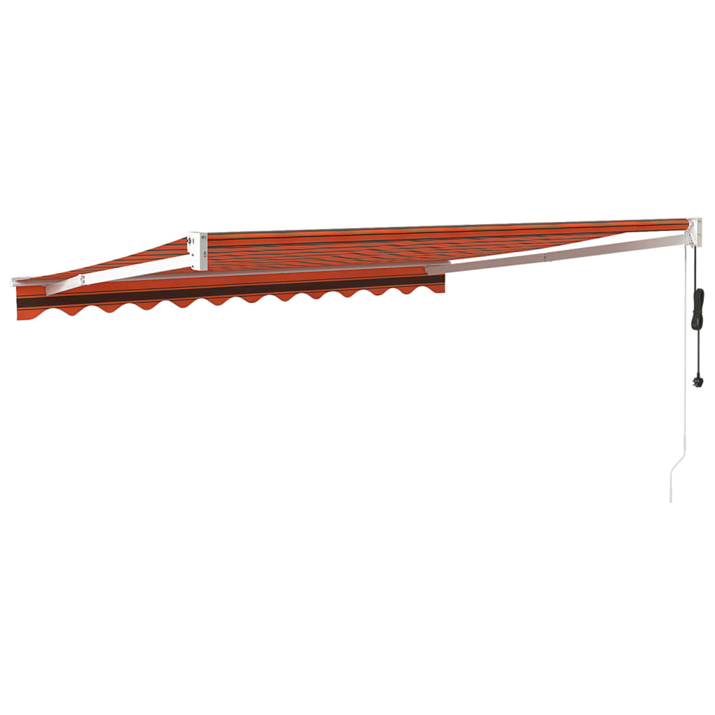 Auvent rétractable automatique orange et marron 3x2,5 m