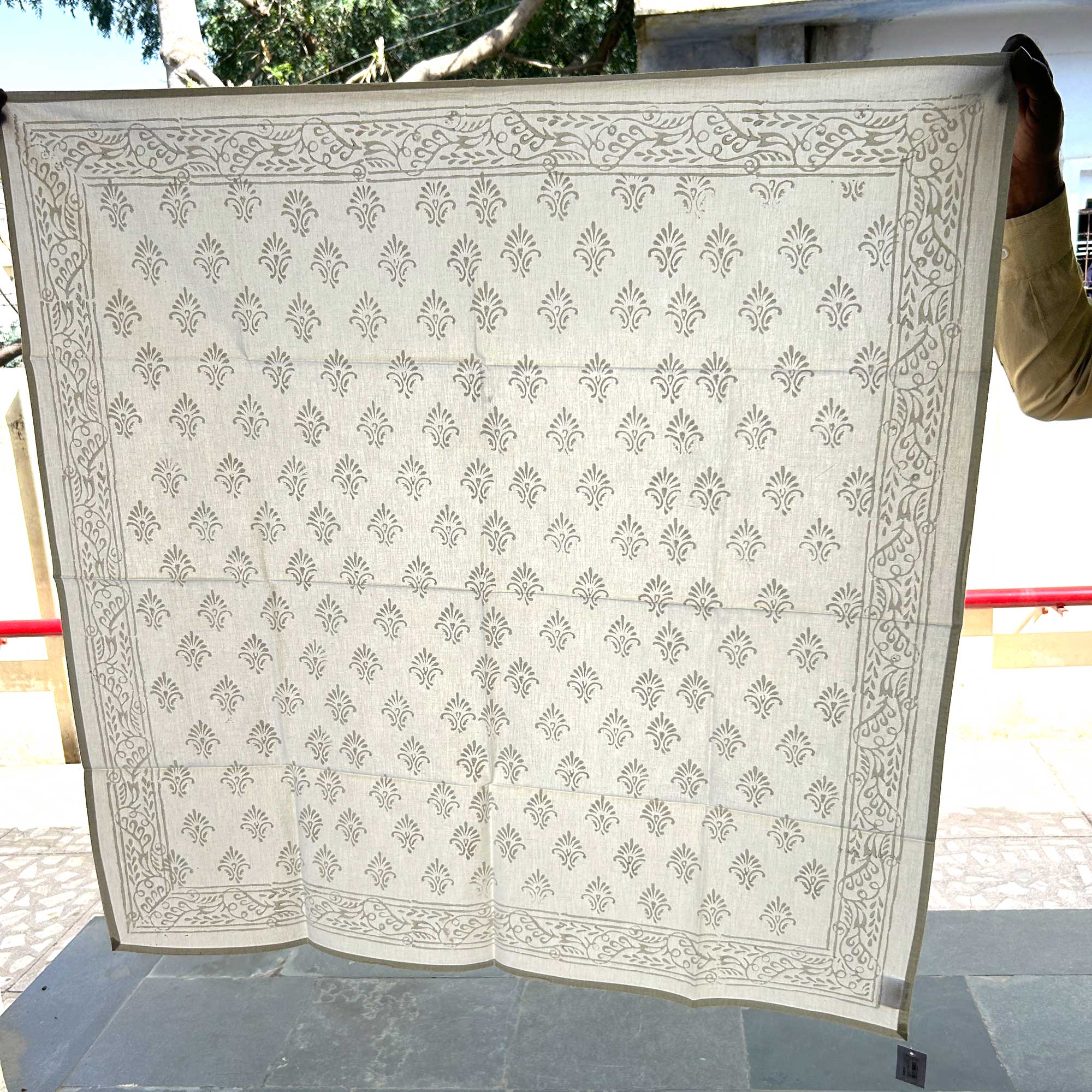 Tischdecke aus Baumwolle, weiß, B 220 cm, L 150 cm von fischer's lagerhaus