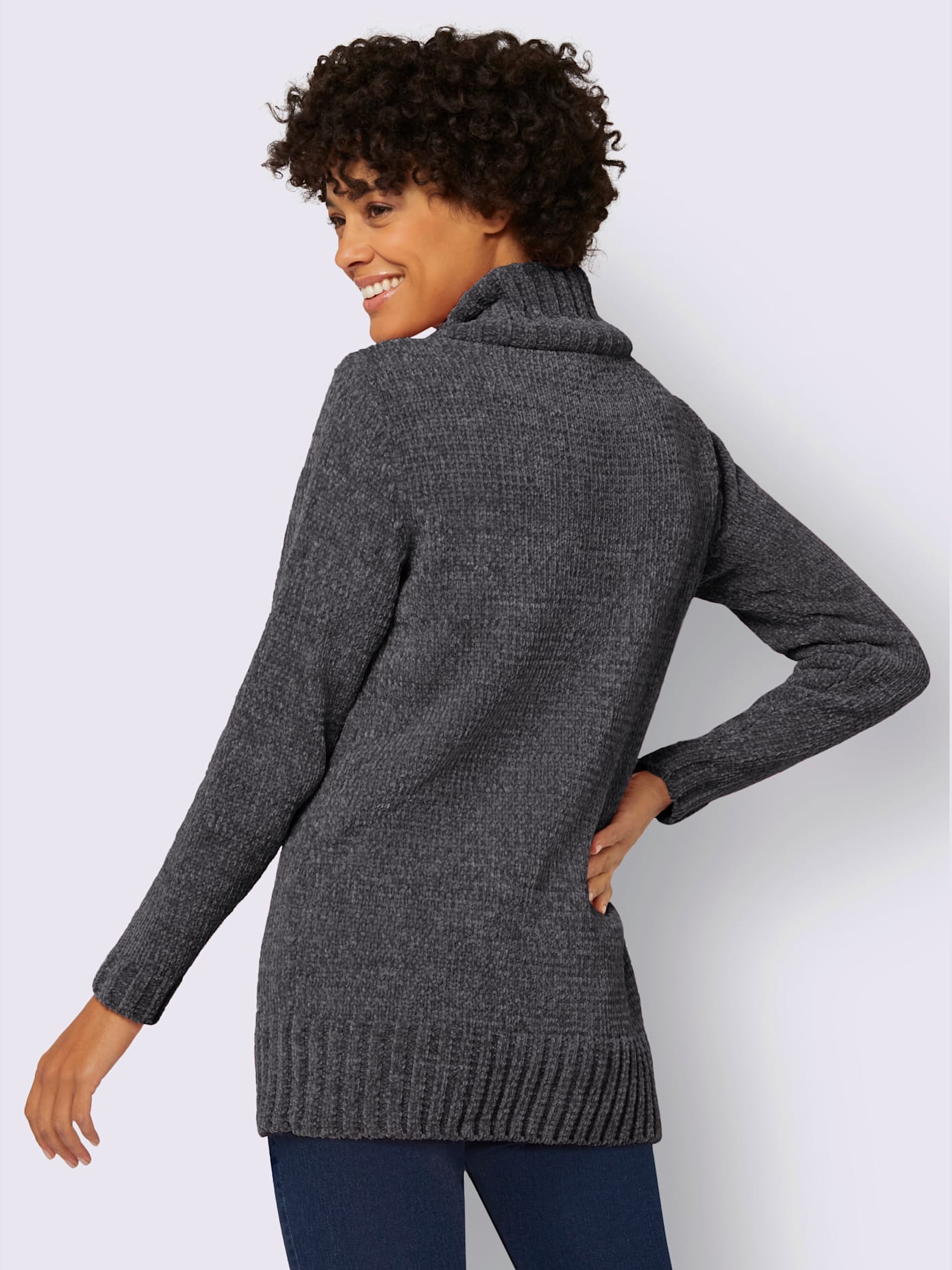 Pull long maille chenille douce
