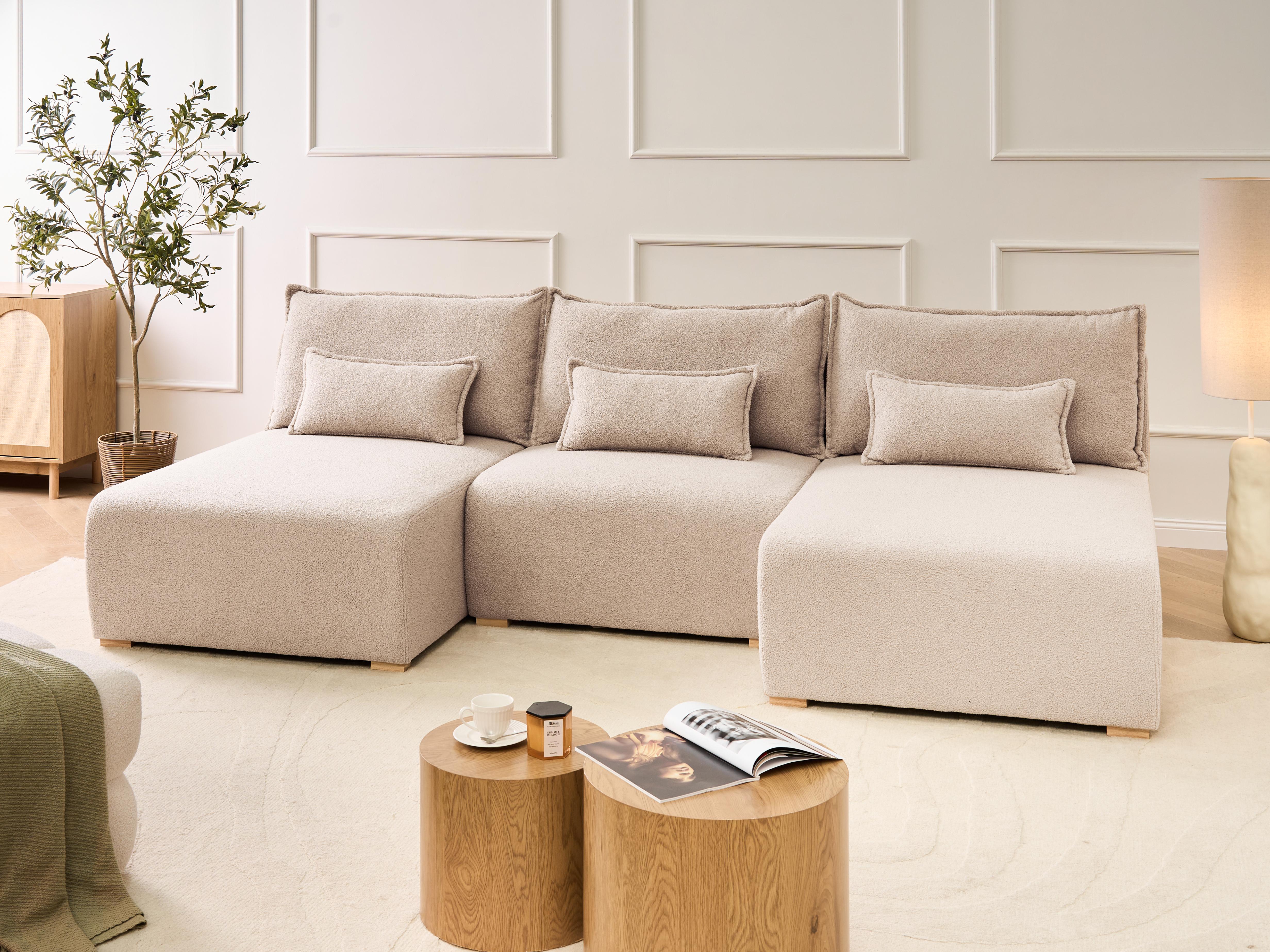 Modulaire U-vormige bank NERBO Bouclé Beige