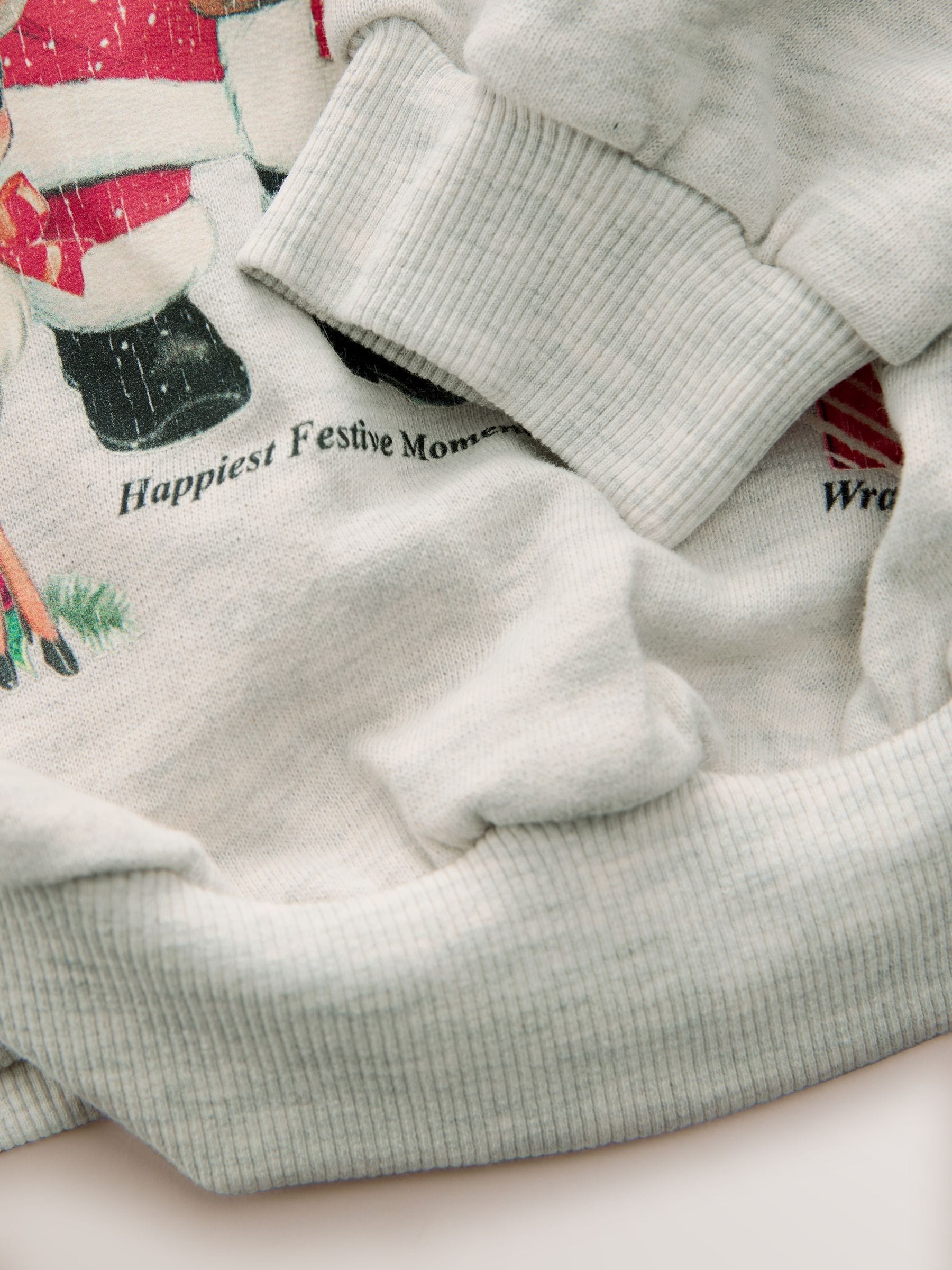 Grijs met kerstmanprint - Sweatshirt met lange mouwen (3-16jaar)