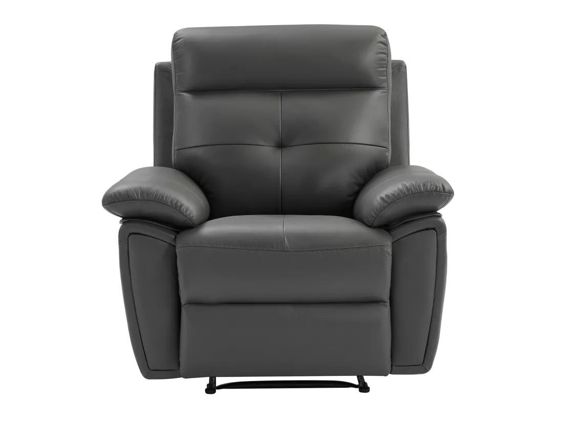 Fauteuil relax en cuir gris VINETA