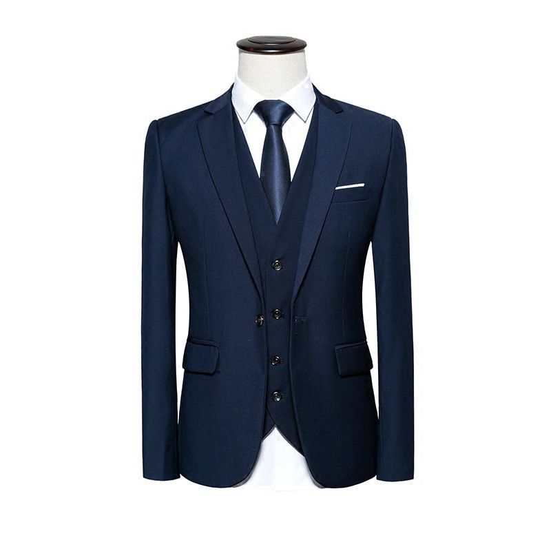 Andrei - Set: Effen blazer + vest + pantalon