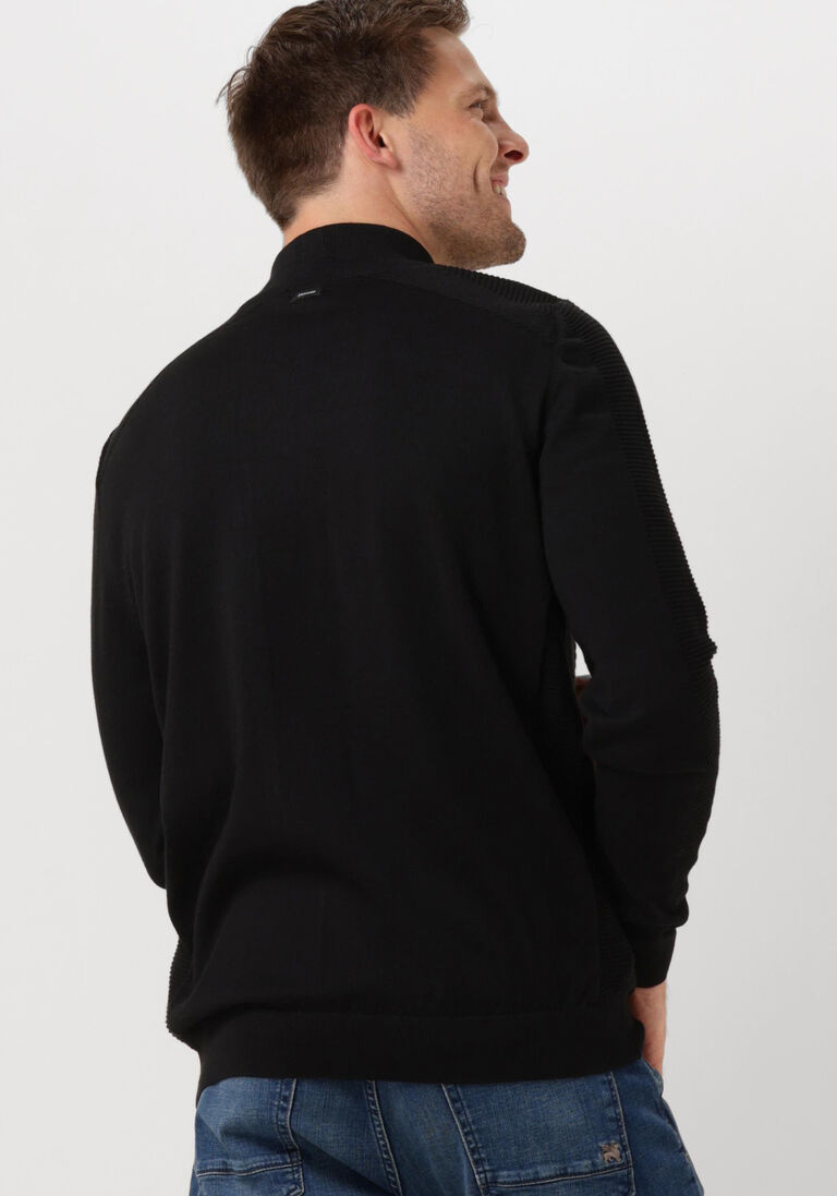VANGUARD zwarte vanguard trui halp zip collar cotton structure