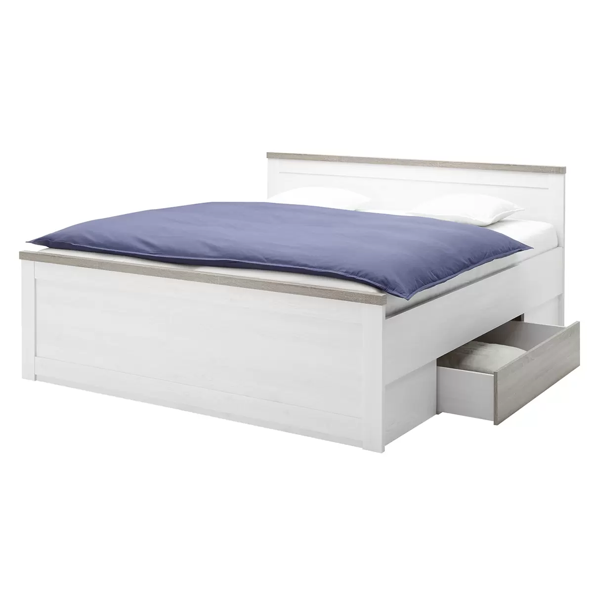 Bettanlage Luca 180 x 200 weiss,Sonoma Eiche