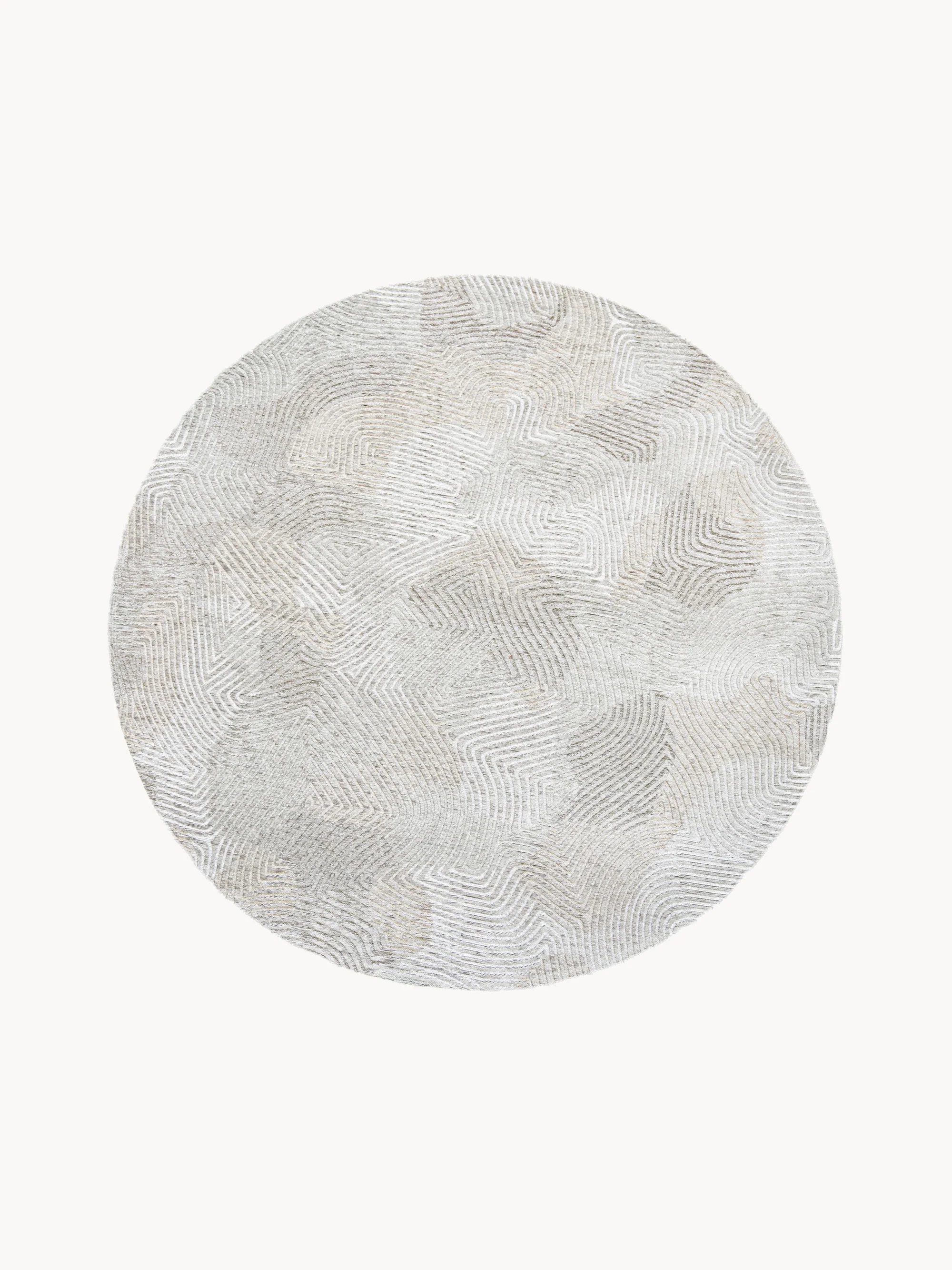 Rond jacquard in- & outdoor vloerkleed Coral, wasbaar