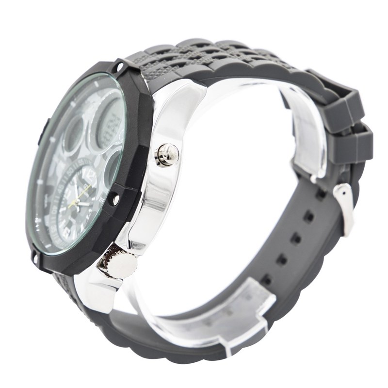 Coffret montre Homme GIORGIO bracelet Silicone Noir