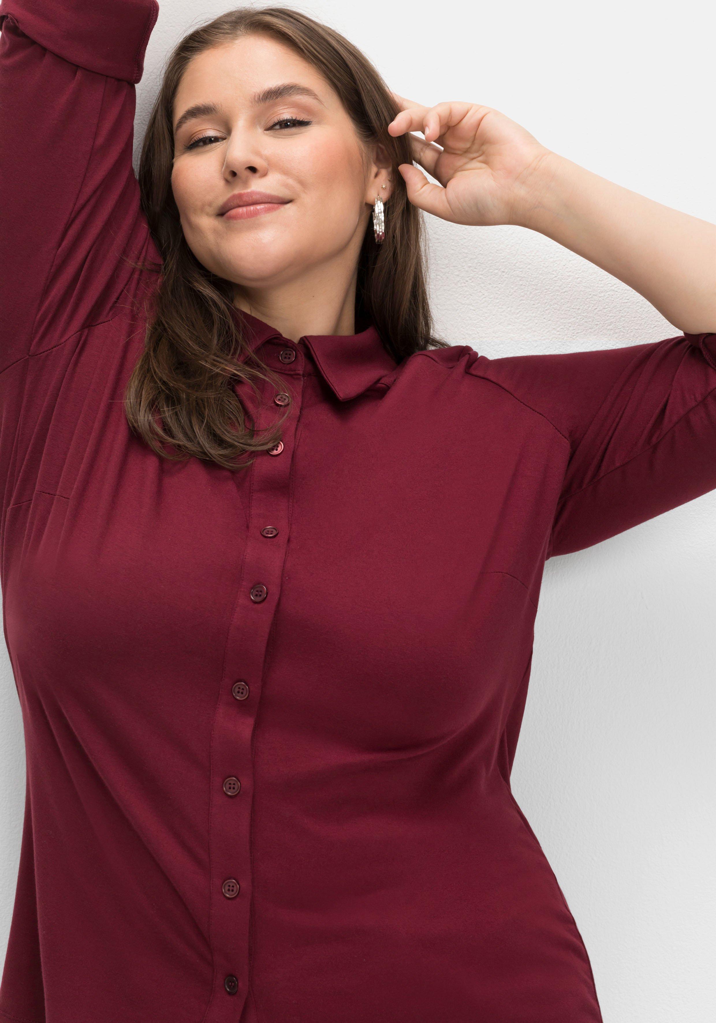 Shirtbluse mit Hemdkragen, aus Viskose