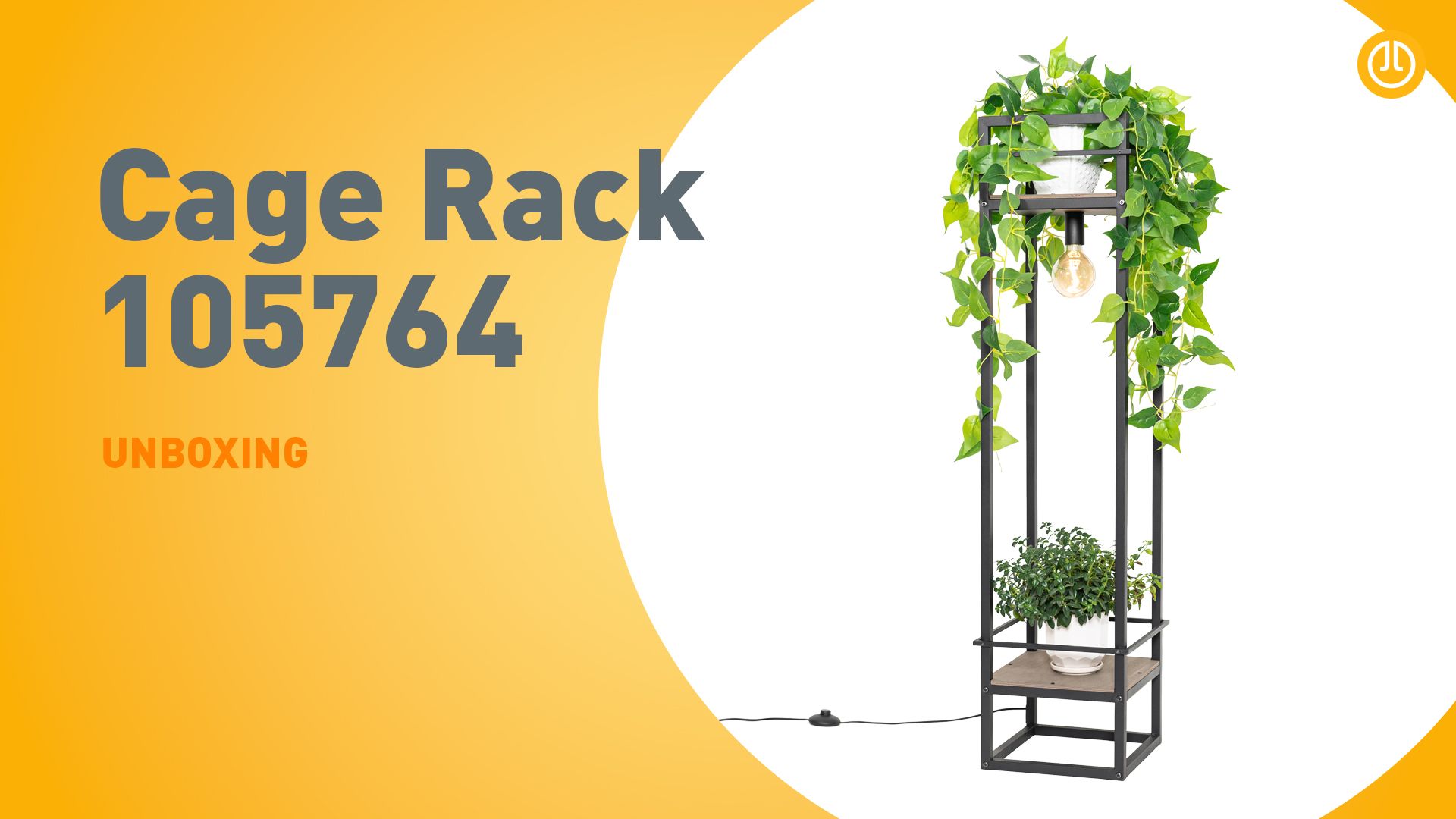 Industriële vloerlamp zwart met hout - Cage Rack