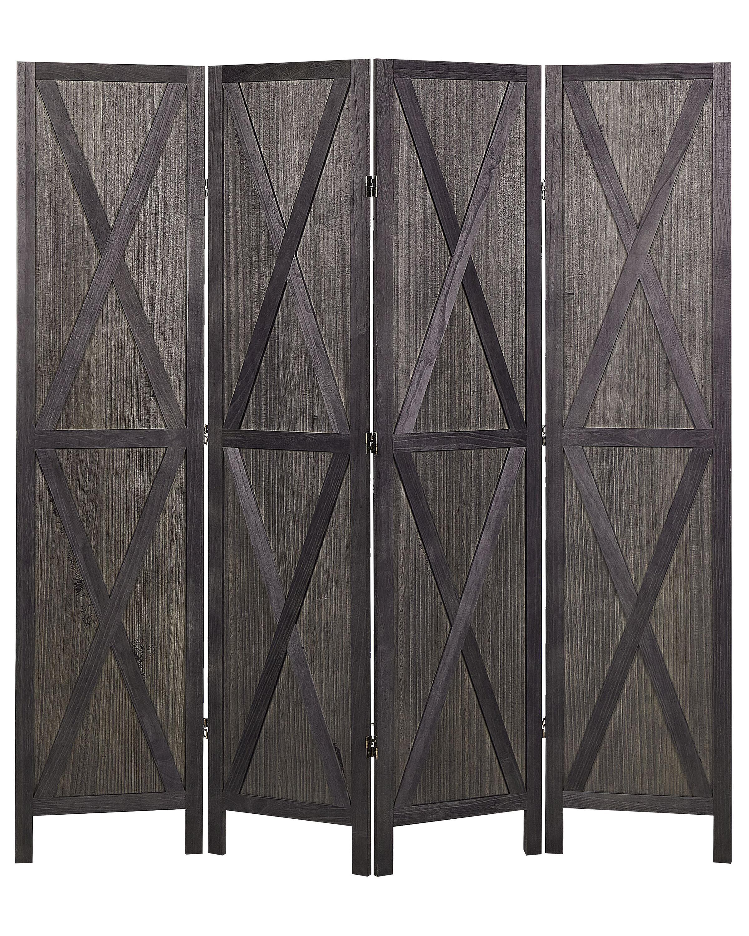 Roomdivider met 4 panelen RIDANNA Donkerbruin 163 cm 170 cm