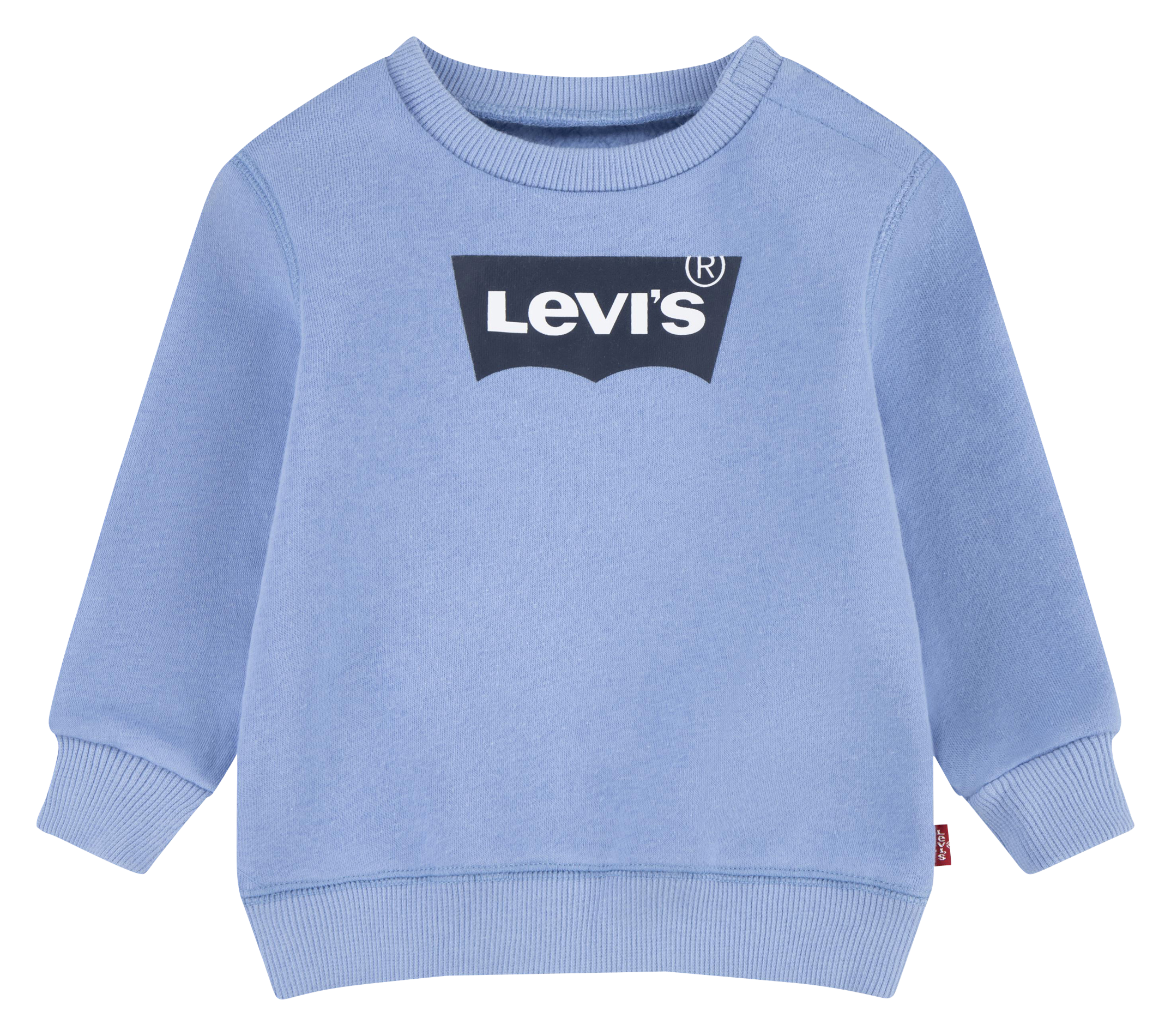 Sweat droit col rond en coton mélangé | Bleu