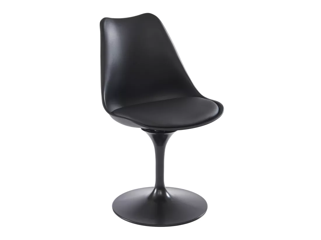 Lot de 6 chaises en polypropylène, simili et métal - Noir - XAFY