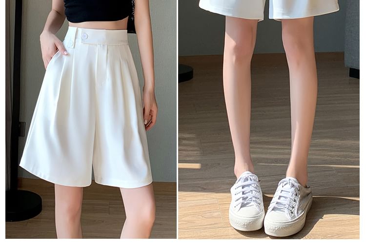 Magimomo - Hoge taille, effen, wijde jurk met korte pijpen