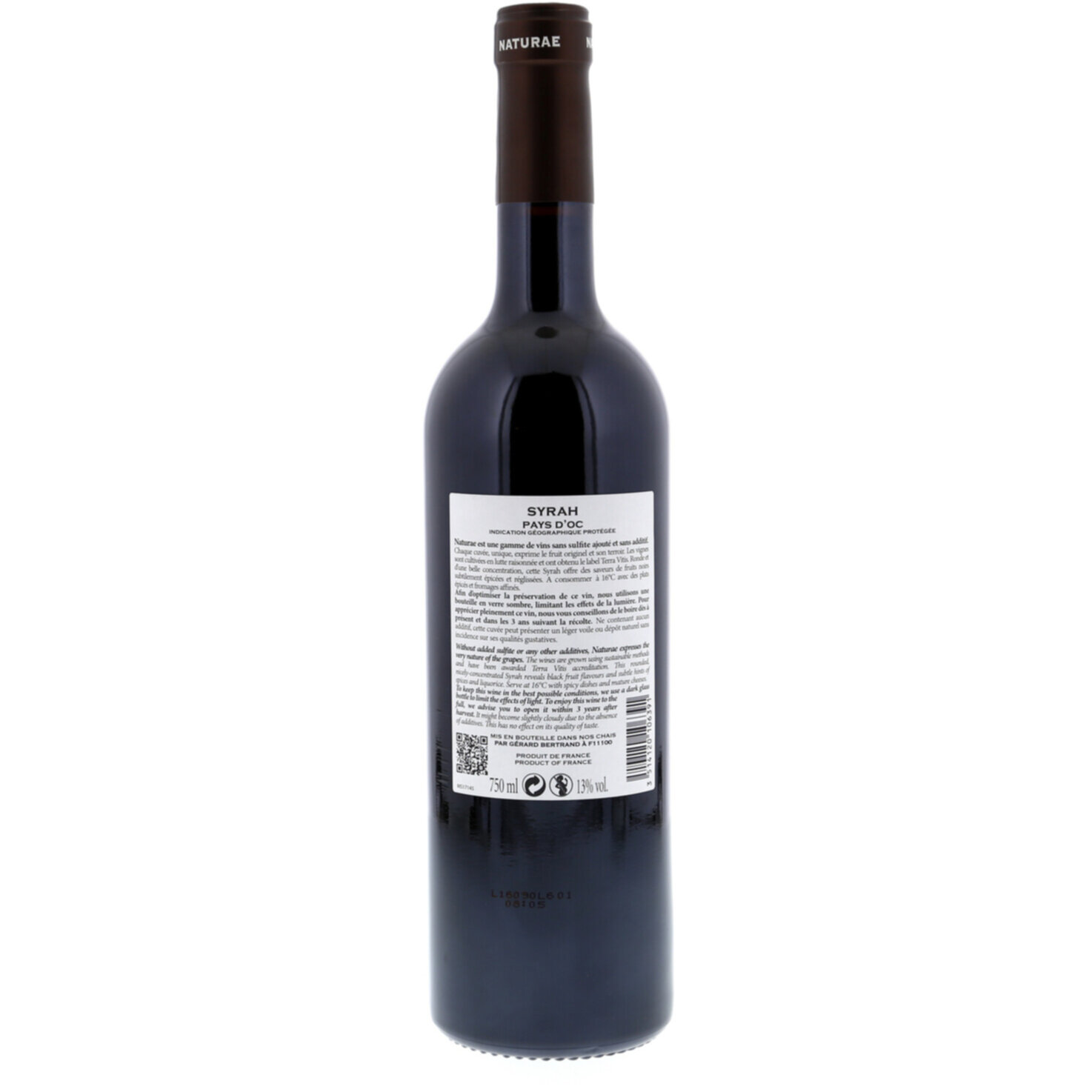 Free From Pays d’Oc IGP Syrah Naturae Gérard Bertrand -75cl