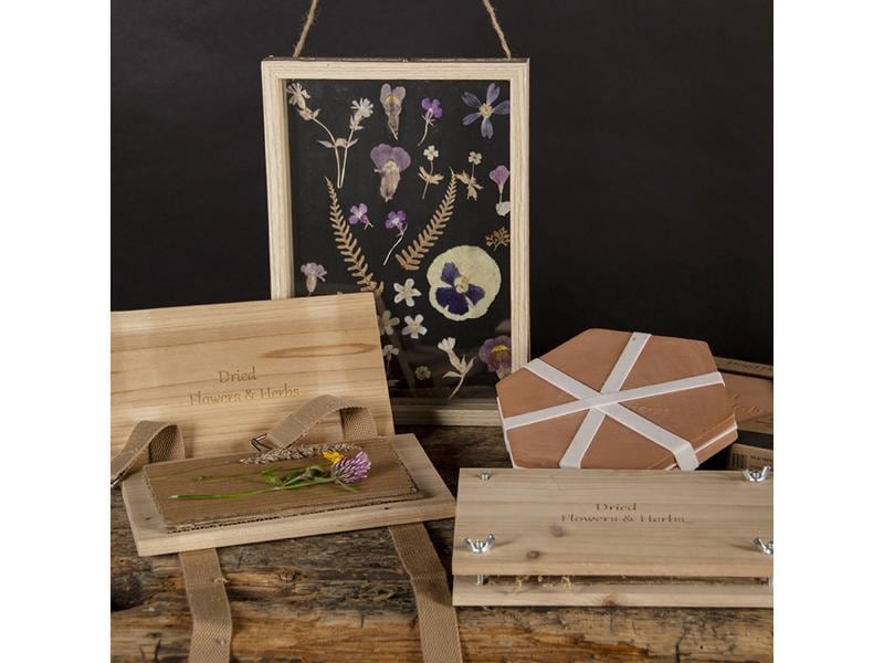 Esschert Design Blumen-und Kräuterpresse mit Schrauben Traditionelle Presse für Kräuter und Blumen