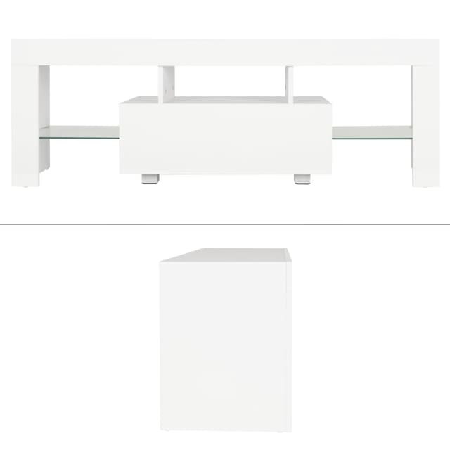 ML-Design Moderne TV Lowboard TV-stativ med LED Beleuchting for tv, 130x49x45cm,