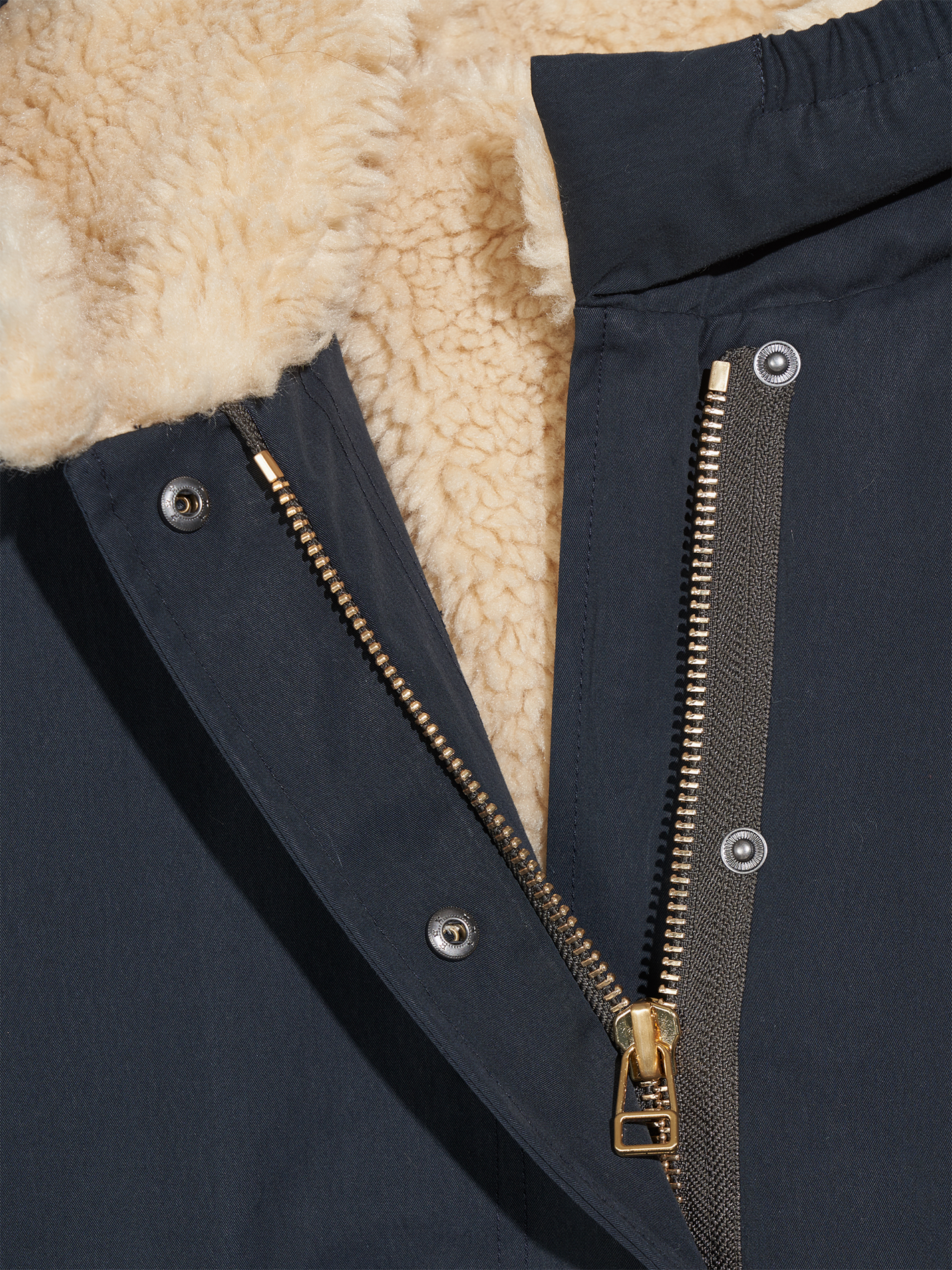 HARBOUR - Parka à capuche en coton mélangé| Bleu