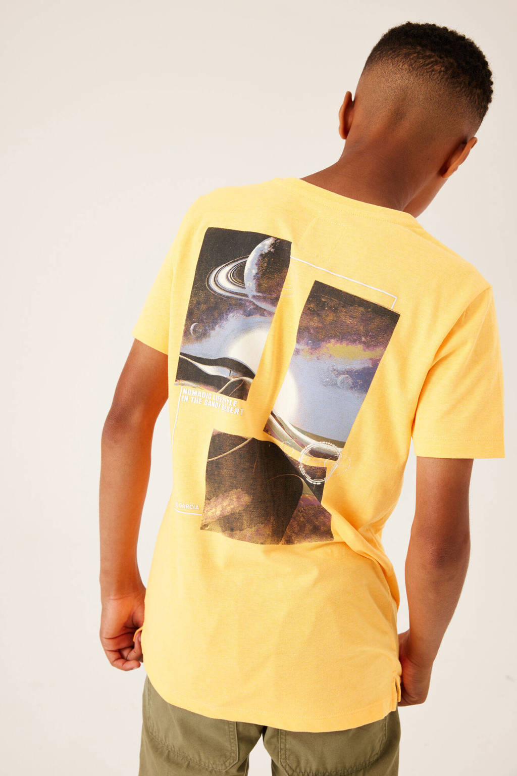 Garcia T-shirt met printopdruk oranje