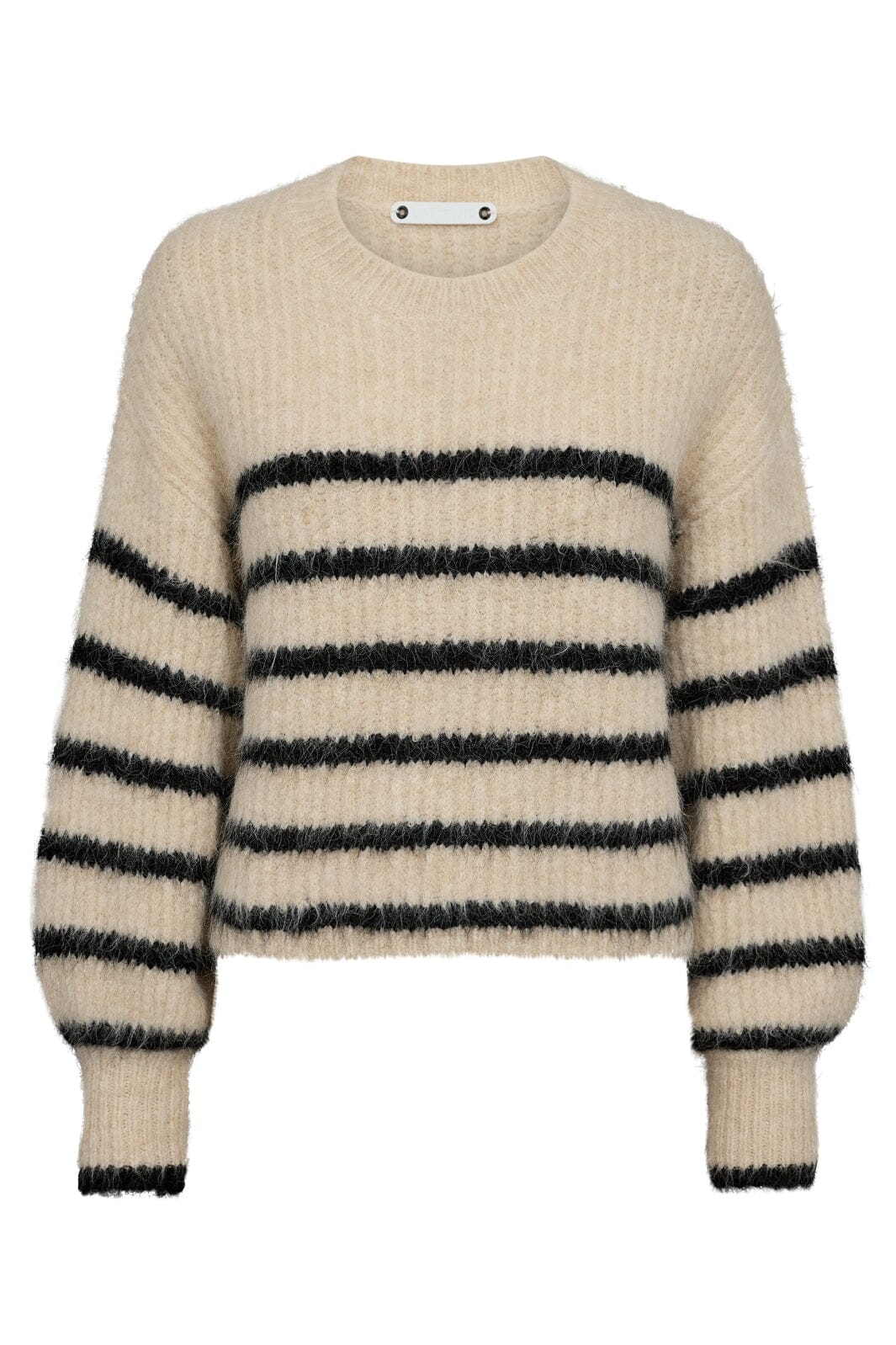 Co´Couture Coraliecc Crop Stripe O-Knit 32156 19996 boneblack