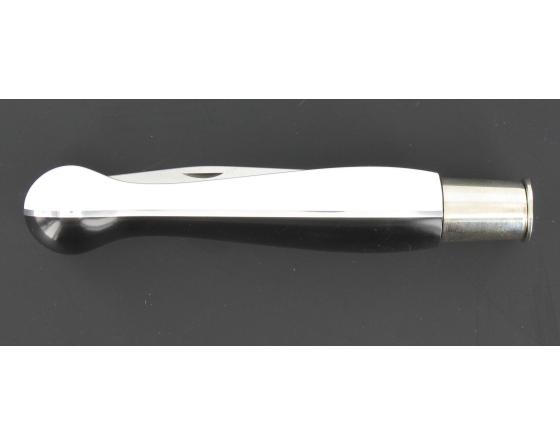 Nontron Virole n° 25 - Boule le Taiji - Manche Corian Blanc et noir, insert Aluminium Couteaux de Poche par Nontron