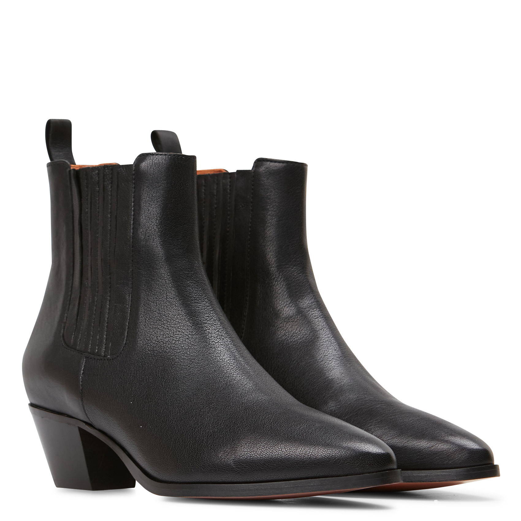 VICTOIRE - Bottines à talons en cuir| Noir