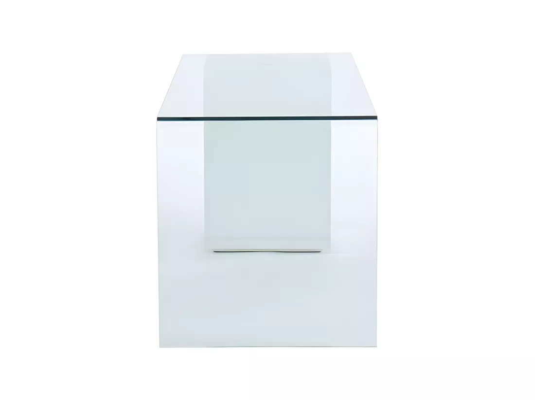Bureau MURIEL avec rangements - 4 tiroirs - Verre trempé & MDF