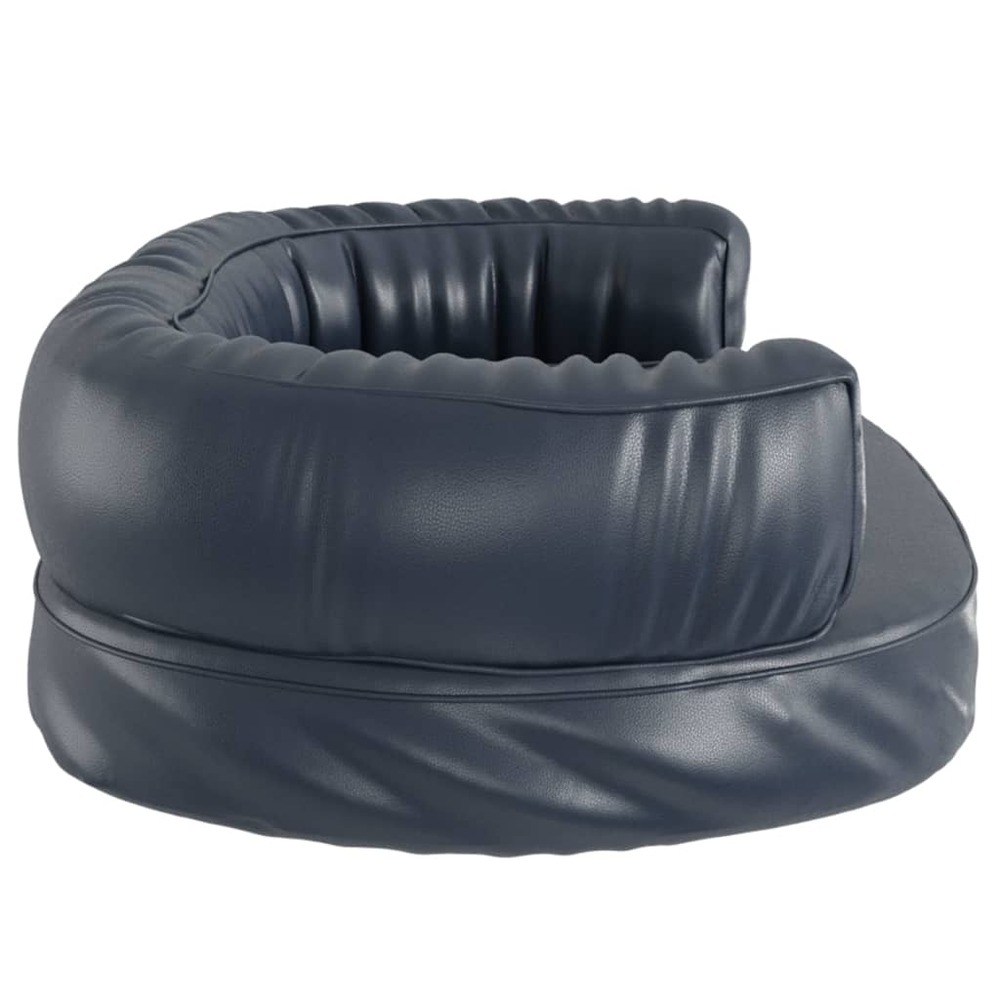 Lit pour chien ergonomique mousse bleu foncé 60x42cm similicuir