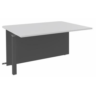 Banque d'accueil Module intermédiaire PMR OLA - L140 x H72,5 x P115 cm - structure carbone, plateau blanc perle