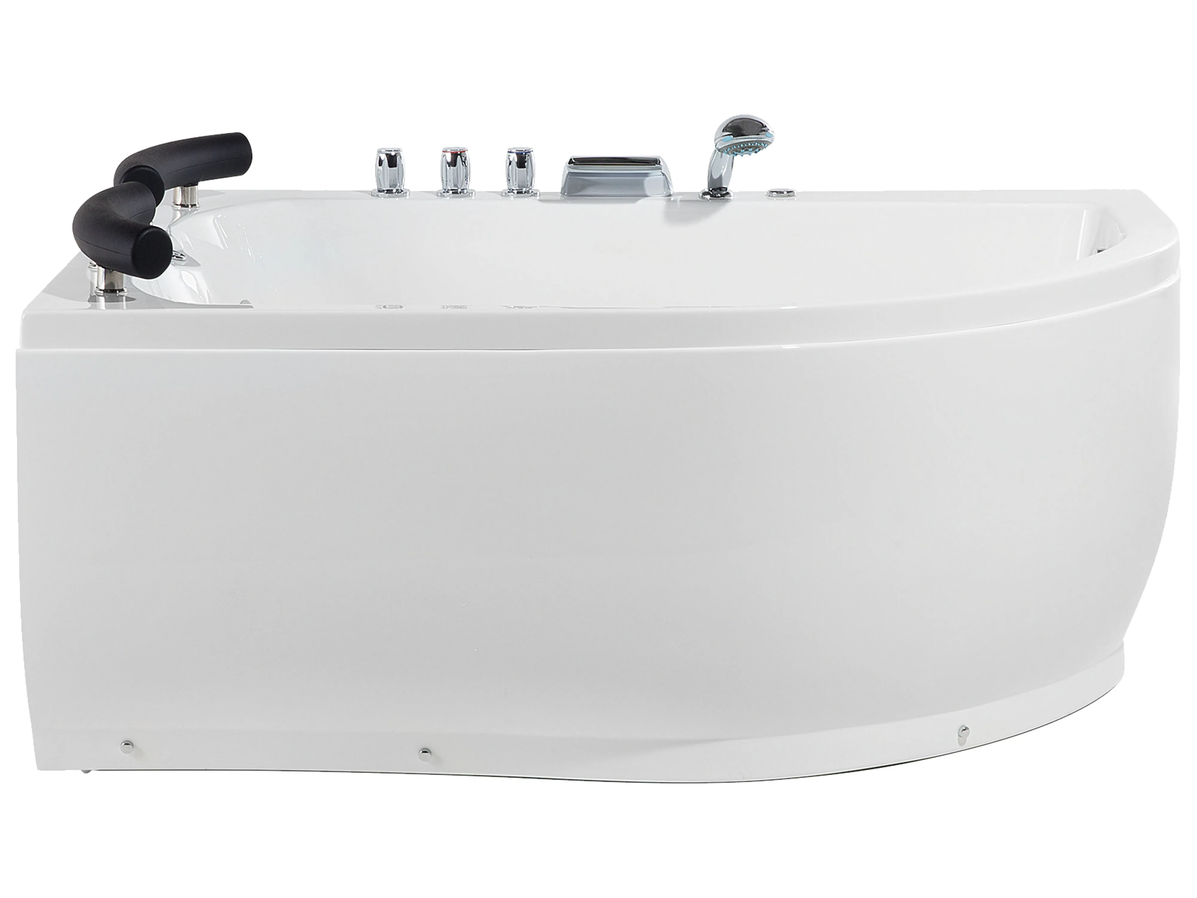 Hoek bubbelbad met LED PARADISO rechtszijdig 158 x 113 cm Wit