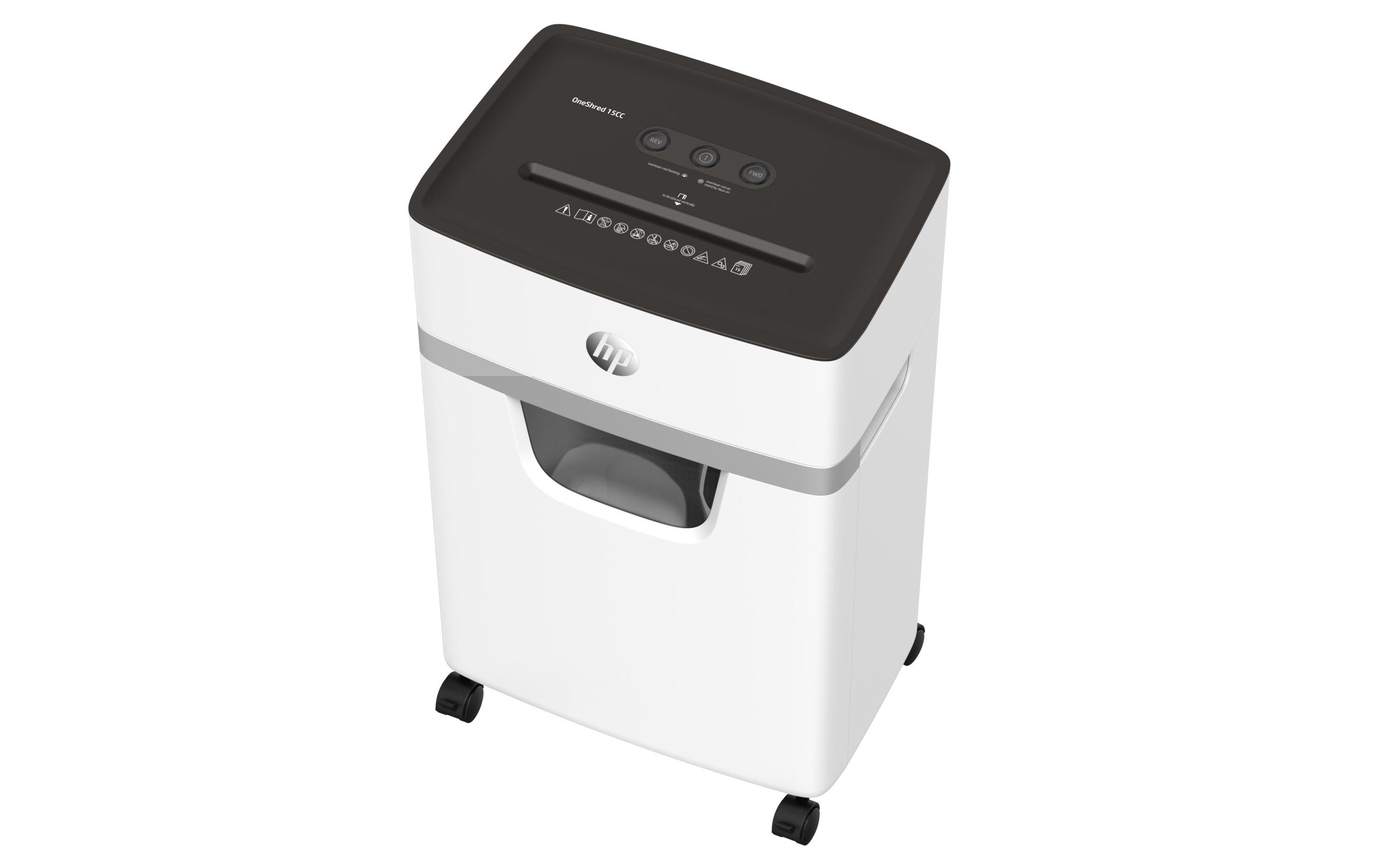 Aktenvernichter OneShred 15CC P-4, 15 Seiten<br>Dokumentenvernichter von HP