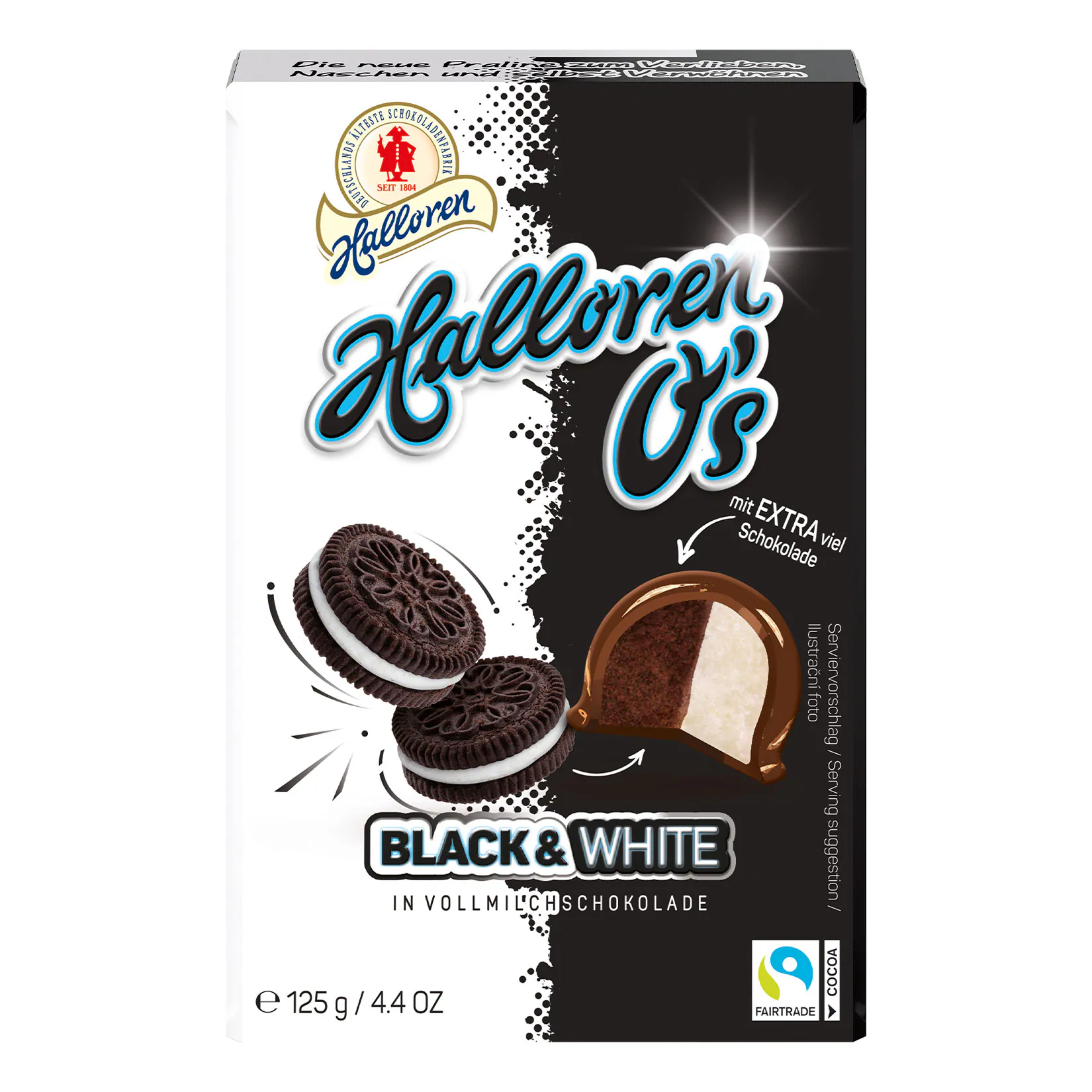 Halloren O's Black & White 125 g, 10er Pack