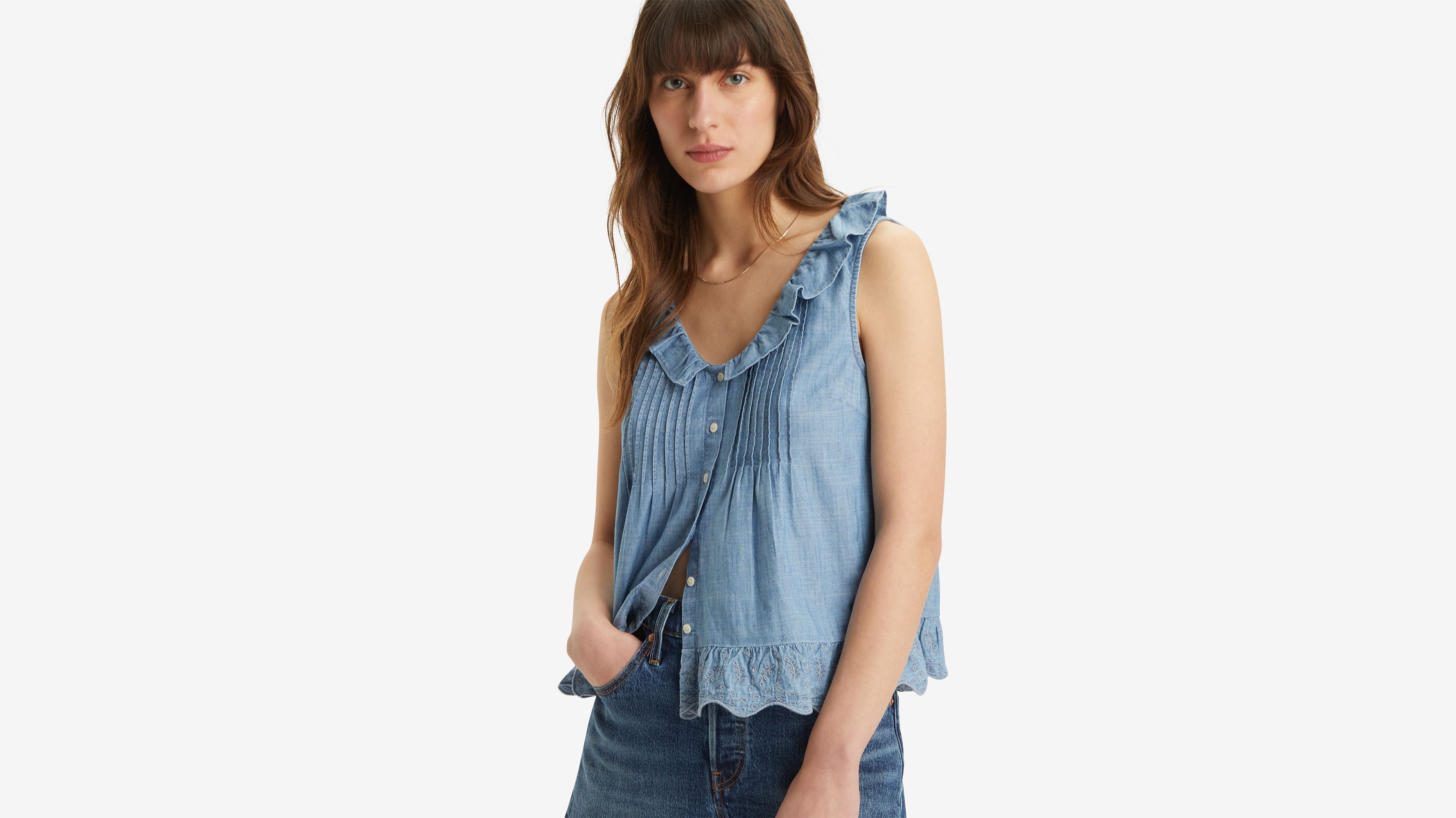 Blouse Fauna Lightweight - Serene Light Stone - Bleu