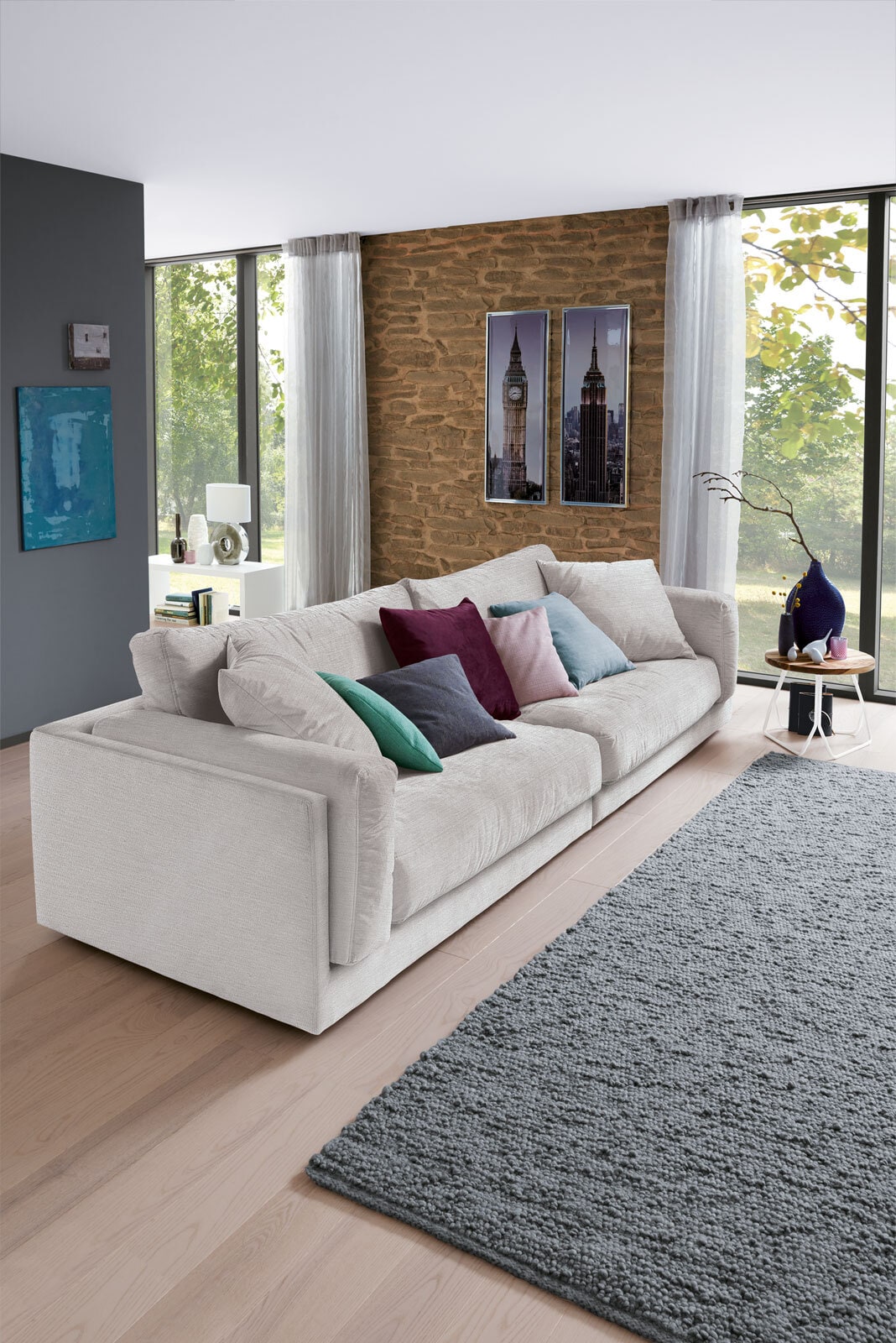 Ole Gunderson Big Sofa LASSE Matrix silberfarbig