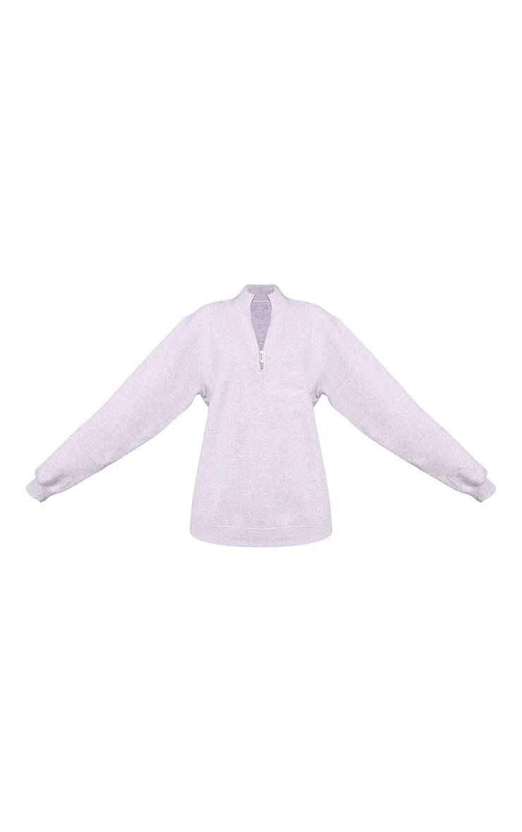 Gris Cendré Sweat-shirt Grand Col Cheminée Avec Zip