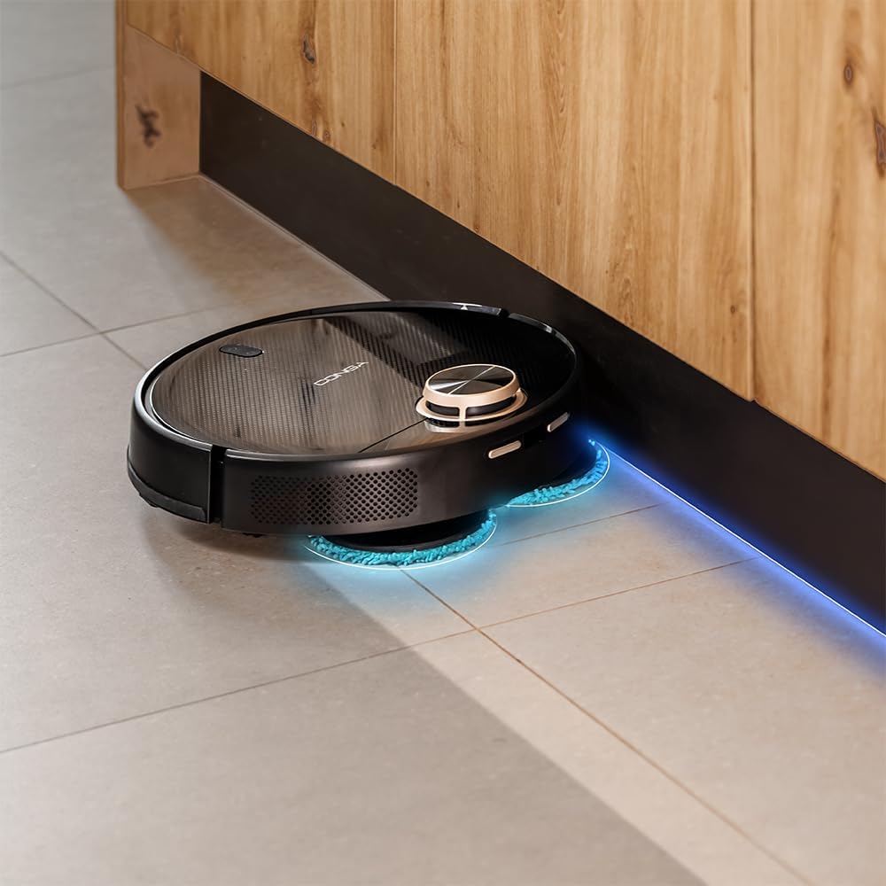 Cecotec Saugroboter Selbstentleerung und rotierende Wischmopps Conga 13090 Spin Revolution Home&Wash Essential. 7000Pa, Lasertech, Silikonbürste, Seitenbürste, APP, Bluetooth, WiFi 2,4 GHz, 5 GHz
