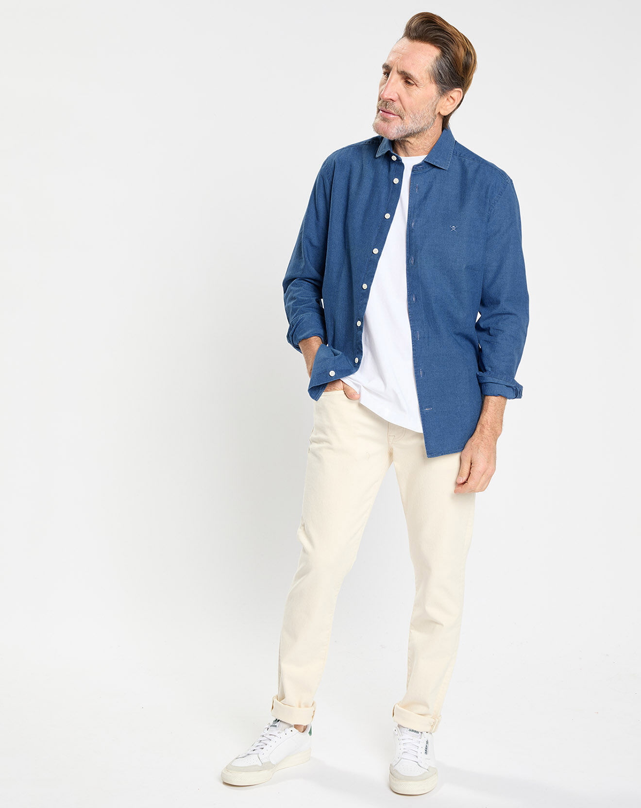 Hackett London Chemise en Jean Slim Fit bleu moyen