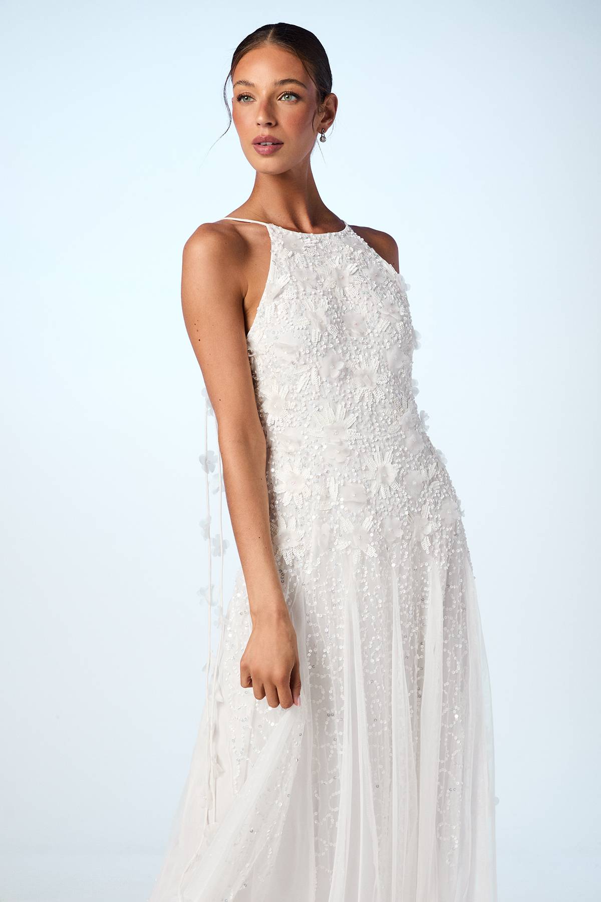 Coast Robe de Mariée en Tulle à Ornements Floraux