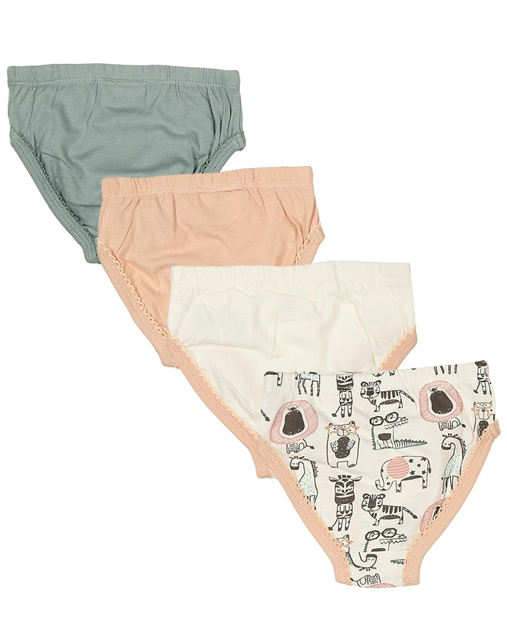 Slip ANIMAL FARM 4er-Pack in altrosa/weiß/graugrün