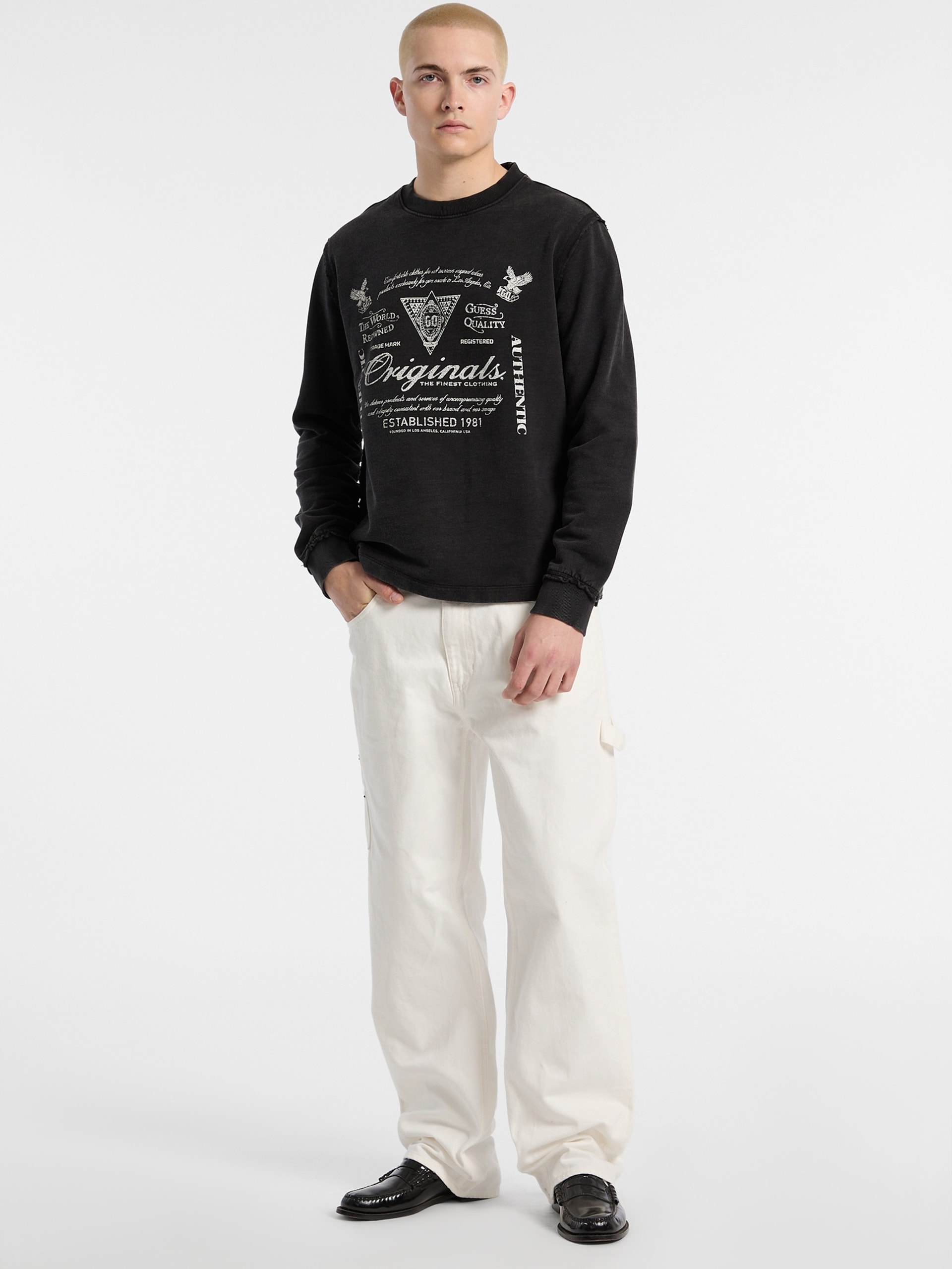 Camiseta de gola redonda leve e ecológica GUESS Originals