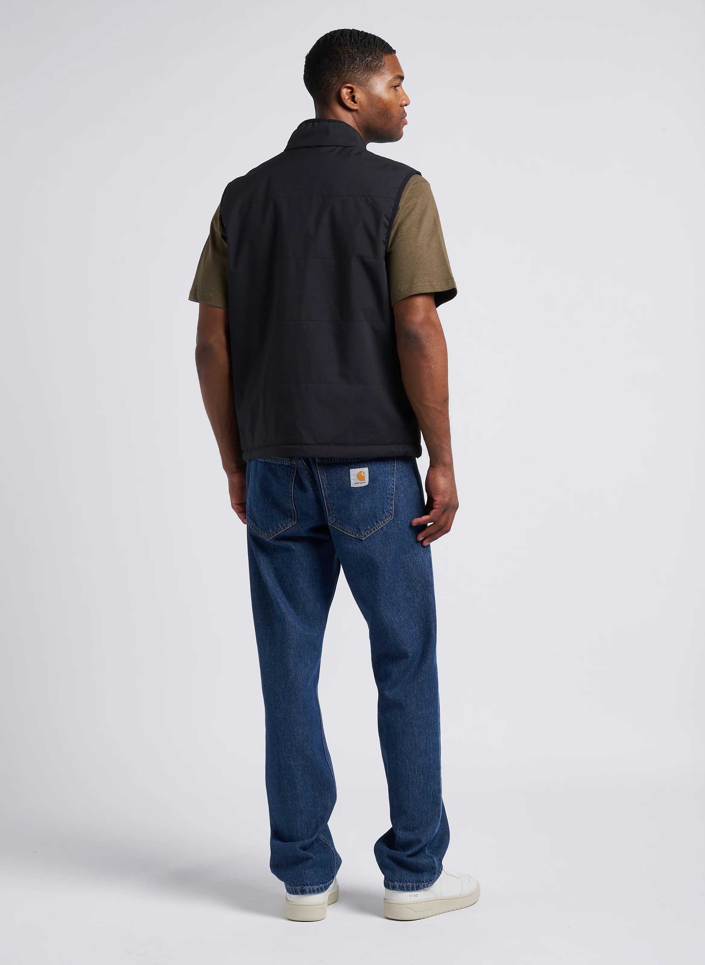 Tee-shirt col rond regular-fit en coton bio | Kaki