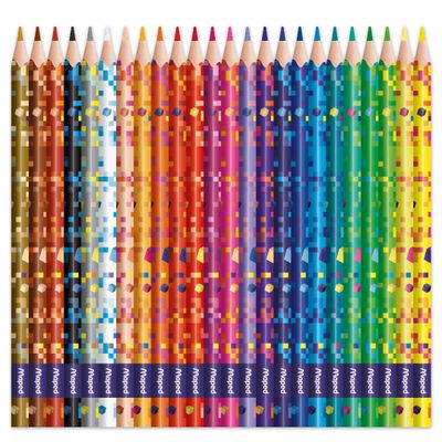 Maped Pixel Party - 24 Crayons de couleur en pochette carton