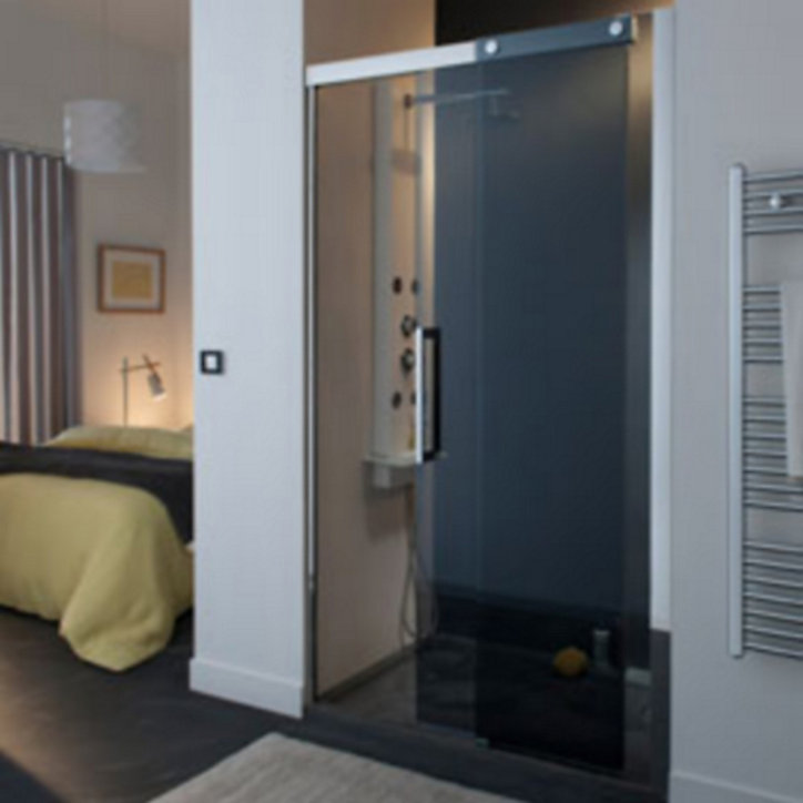 Porte de douche anthracite coulis. gauche 120 cm, Schulte Manhattan