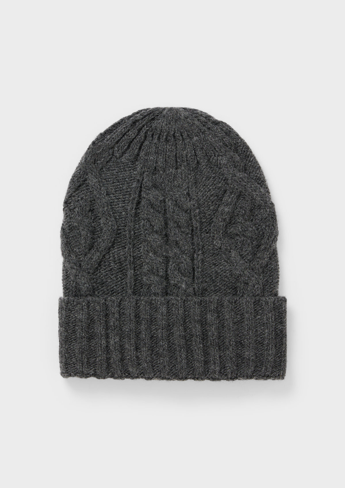 Bonnet en maille torsadée unie grise