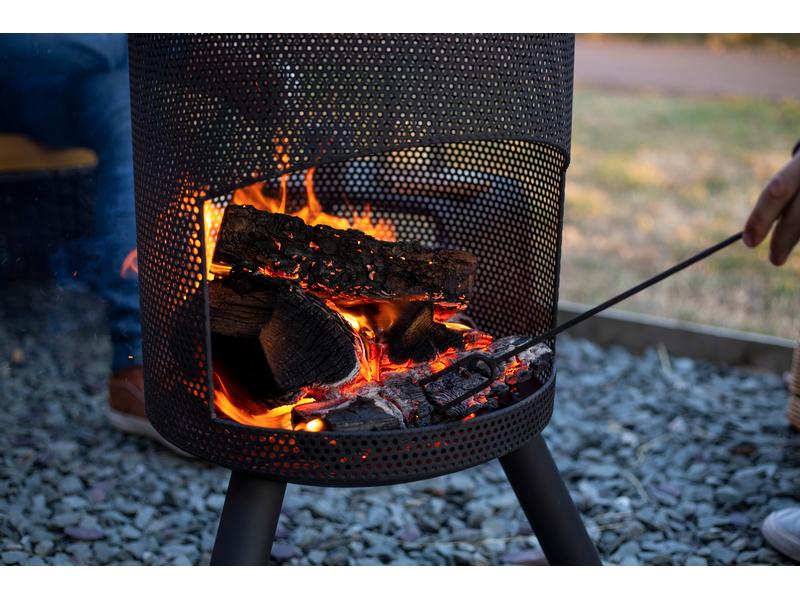 La Hacienda Erlebnisofen Santana, Ø 58 cm Perforierter Outdoor-Kamin mit dekorativem Schornstein
